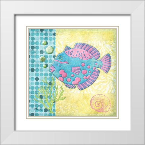 Fantasy Reef V White Modern Wood Framed Art Print with Double Matting by Brent, Paul