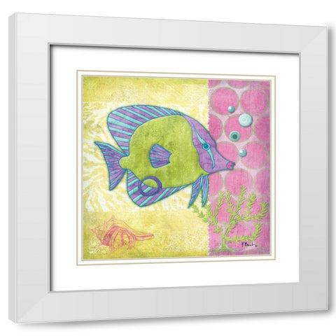Fantasy Reef VI White Modern Wood Framed Art Print with Double Matting by Brent, Paul