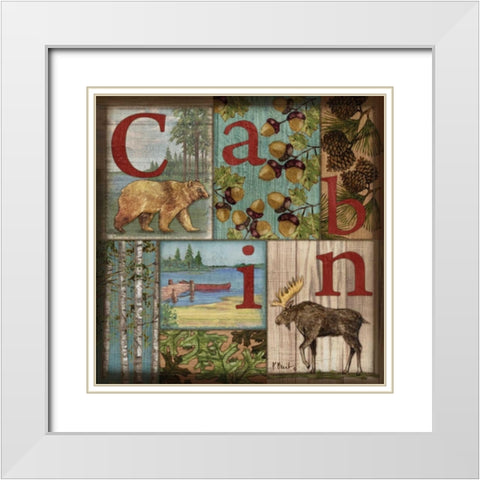C is for Cabin White Modern Wood Framed Art Print with Double Matting by Brent, Paul