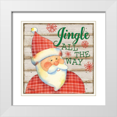 Jolly Santa III White Modern Wood Framed Art Print with Double Matting by Brent, Paul