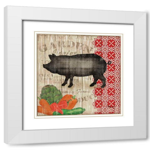 Farmers Market II White Modern Wood Framed Art Print with Double Matting by Brent, Paul