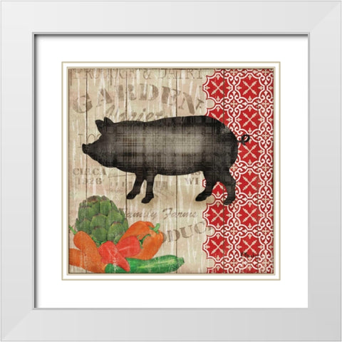 Farmers Market II White Modern Wood Framed Art Print with Double Matting by Brent, Paul