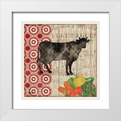 Farmers Market III White Modern Wood Framed Art Print with Double Matting by Brent, Paul
