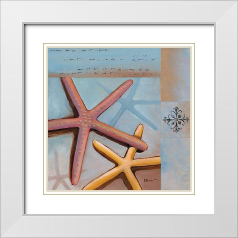 Sanibel Starfish White Modern Wood Framed Art Print with Double Matting by Brent, Paul