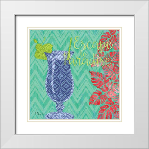 Island Breeze III White Modern Wood Framed Art Print with Double Matting by Brent, Paul