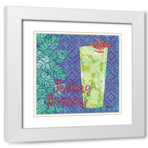 Island Breeze IV White Modern Wood Framed Art Print with Double Matting by Brent, Paul