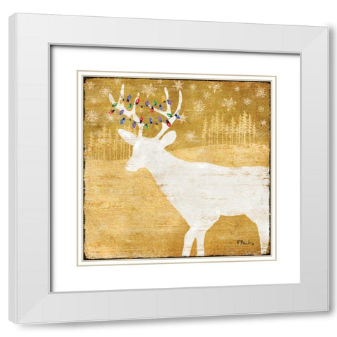 Gold Holiday II White Modern Wood Framed Art Print with Double Matting by Brent, Paul