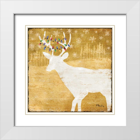 Gold Holiday II White Modern Wood Framed Art Print with Double Matting by Brent, Paul