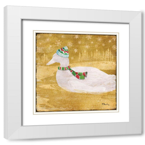 Gold Holiday III White Modern Wood Framed Art Print with Double Matting by Brent, Paul