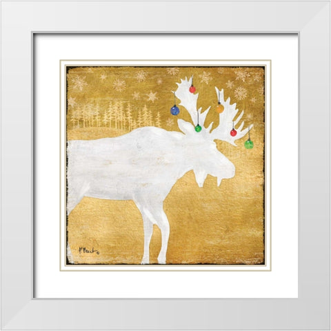 Gold Holiday IV White Modern Wood Framed Art Print with Double Matting by Brent, Paul