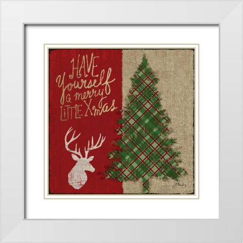 Tartan Holiday I White Modern Wood Framed Art Print with Double Matting by Brent, Paul