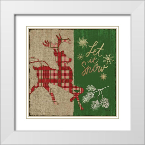 Tartan Holiday II White Modern Wood Framed Art Print with Double Matting by Brent, Paul