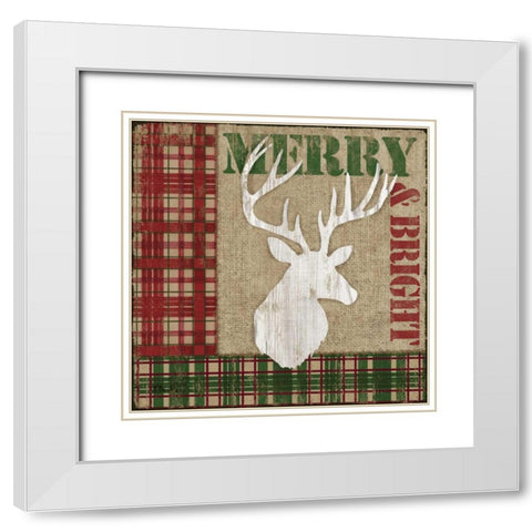 Holly Jolly Lodge I White Modern Wood Framed Art Print with Double Matting by Brent, Paul