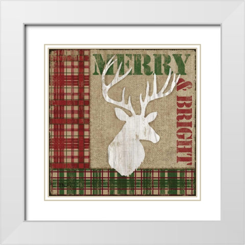 Holly Jolly Lodge I White Modern Wood Framed Art Print with Double Matting by Brent, Paul