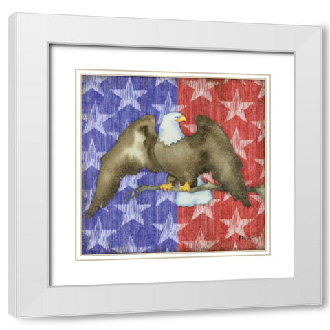 Brave Eagle I White Modern Wood Framed Art Print with Double Matting by Brent, Paul