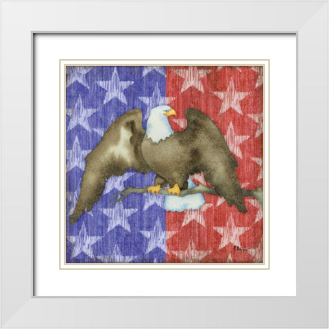 Brave Eagle I White Modern Wood Framed Art Print with Double Matting by Brent, Paul