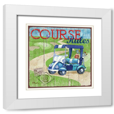 Golf Time I White Modern Wood Framed Art Print with Double Matting by Brent, Paul
