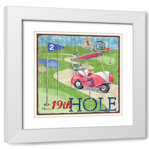 Golf Time II White Modern Wood Framed Art Print with Double Matting by Brent, Paul