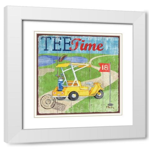 Golf Time III White Modern Wood Framed Art Print with Double Matting by Brent, Paul