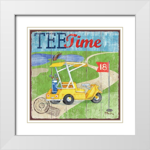 Golf Time III White Modern Wood Framed Art Print with Double Matting by Brent, Paul