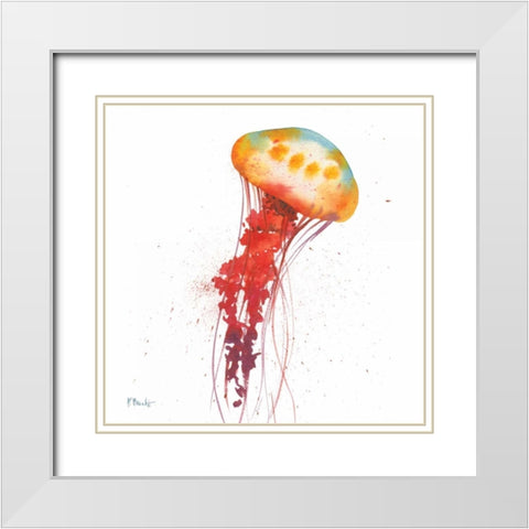 Deep Sea Jellies II White Modern Wood Framed Art Print with Double Matting by Brent, Paul