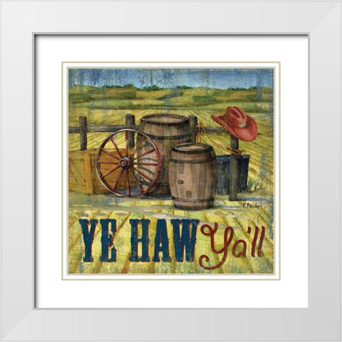 Howdy Partner II White Modern Wood Framed Art Print with Double Matting by Brent, Paul