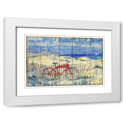 Red Beach Cruiser White Modern Wood Framed Art Print with Double Matting by Brent, Paul