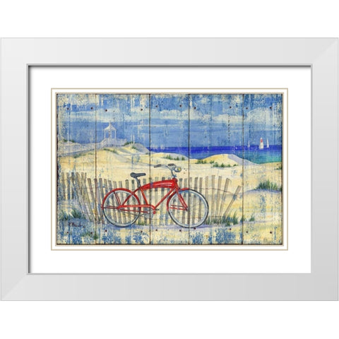 Red Beach Cruiser White Modern Wood Framed Art Print with Double Matting by Brent, Paul
