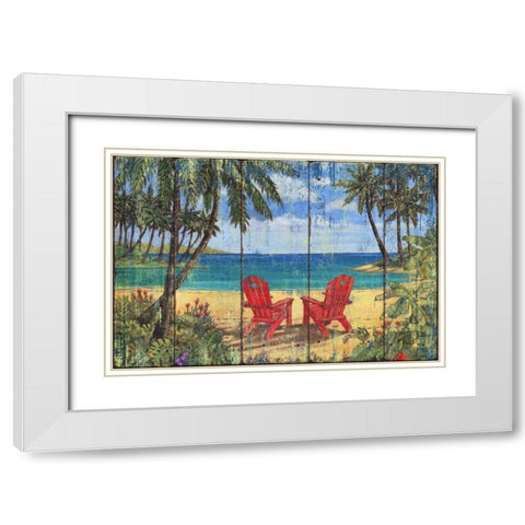 Discovery Bay White Modern Wood Framed Art Print with Double Matting by Brent, Paul