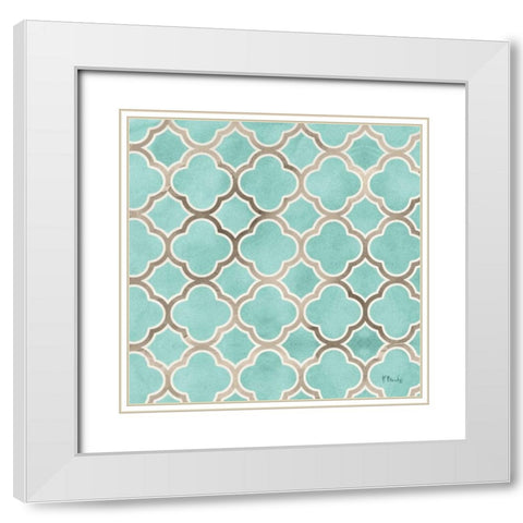 Avon Repeat I White Modern Wood Framed Art Print with Double Matting by Brent, Paul