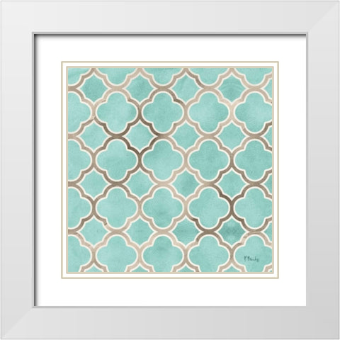 Avon Repeat I White Modern Wood Framed Art Print with Double Matting by Brent, Paul