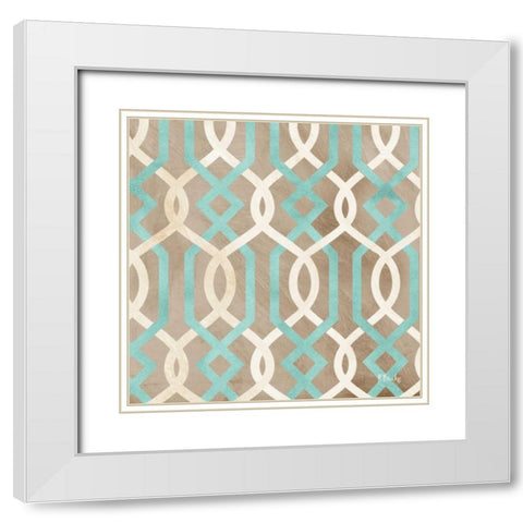Avon Repeat II White Modern Wood Framed Art Print with Double Matting by Brent, Paul