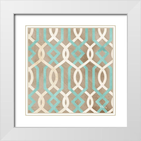 Avon Repeat II White Modern Wood Framed Art Print with Double Matting by Brent, Paul