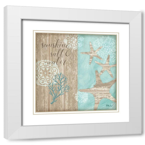 Beach Boardwalk II White Modern Wood Framed Art Print with Double Matting by Brent, Paul