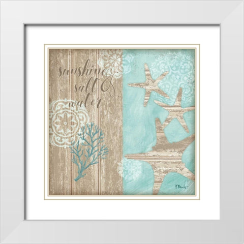 Beach Boardwalk II White Modern Wood Framed Art Print with Double Matting by Brent, Paul