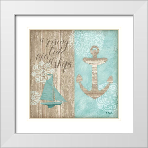 Beach Boardwalk IV White Modern Wood Framed Art Print with Double Matting by Brent, Paul