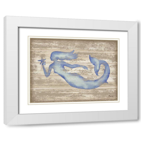 Providence Mermaid White Modern Wood Framed Art Print with Double Matting by Brent, Paul