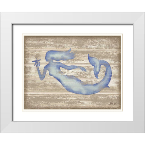 Providence Mermaid White Modern Wood Framed Art Print with Double Matting by Brent, Paul