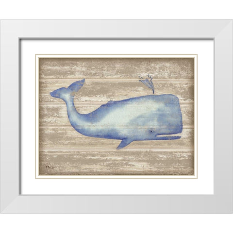 Providence Whale White Modern Wood Framed Art Print with Double Matting by Brent, Paul