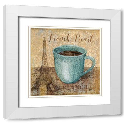 Bonjour Cafe I White Modern Wood Framed Art Print with Double Matting by Brent, Paul