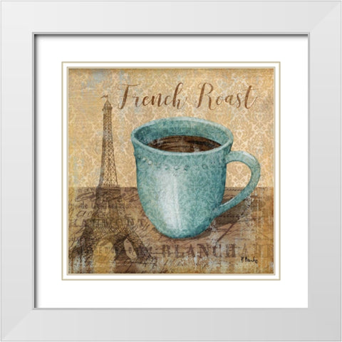 Bonjour Cafe I White Modern Wood Framed Art Print with Double Matting by Brent, Paul