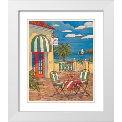 Bistro St. Emil White Modern Wood Framed Art Print with Double Matting by Brent, Paul