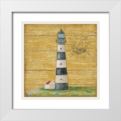 Boothbay Lighthouse II White Modern Wood Framed Art Print with Double Matting by Brent, Paul