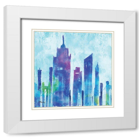 Manhattan I White Modern Wood Framed Art Print with Double Matting by Brent, Paul