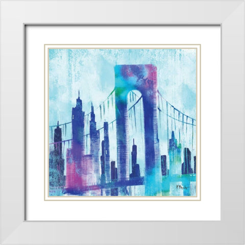 Manhattan II White Modern Wood Framed Art Print with Double Matting by Brent, Paul