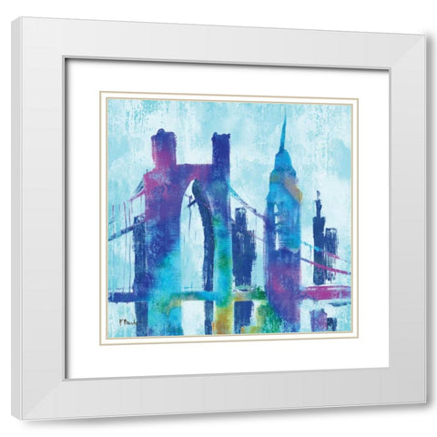 Manhattan III White Modern Wood Framed Art Print with Double Matting by Brent, Paul