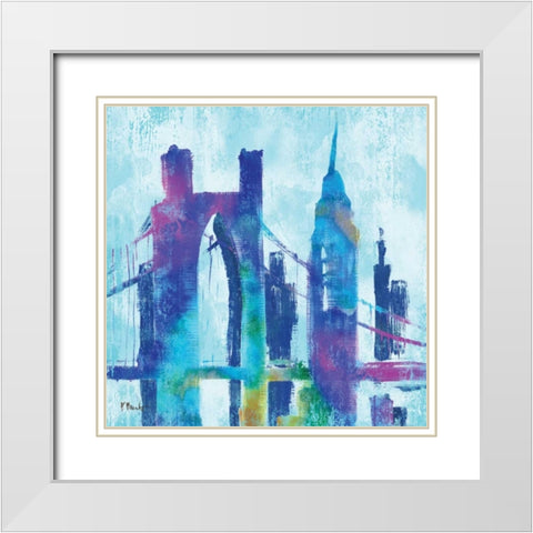 Manhattan III White Modern Wood Framed Art Print with Double Matting by Brent, Paul