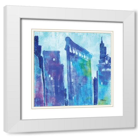 Manhattan IV White Modern Wood Framed Art Print with Double Matting by Brent, Paul