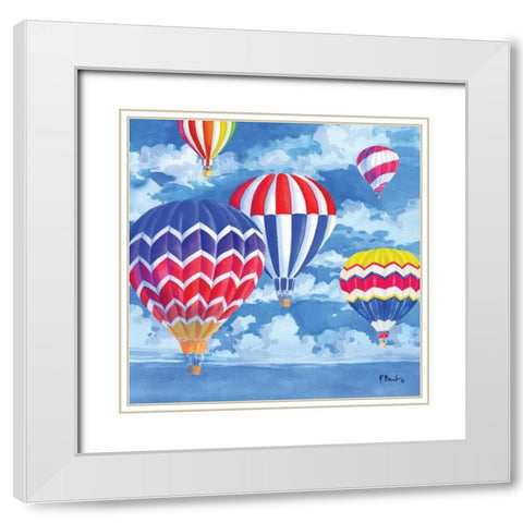 Balloons I White Modern Wood Framed Art Print with Double Matting by Brent, Paul