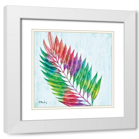 Prism Palm I White Modern Wood Framed Art Print with Double Matting by Brent, Paul